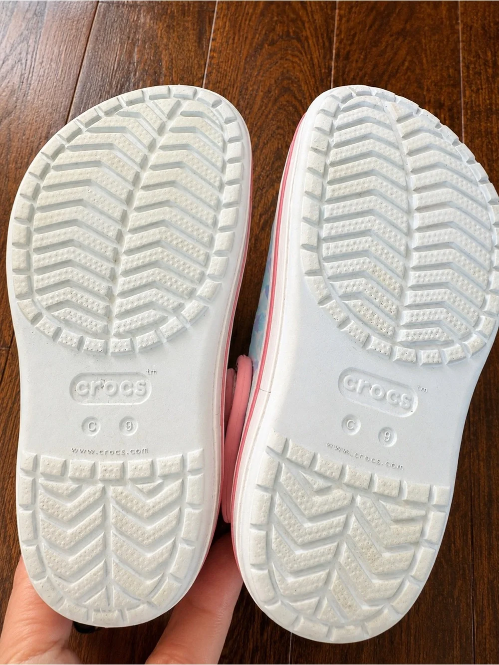 Crocs Kids Pastel Camo Clogs Pink Strap Size C9